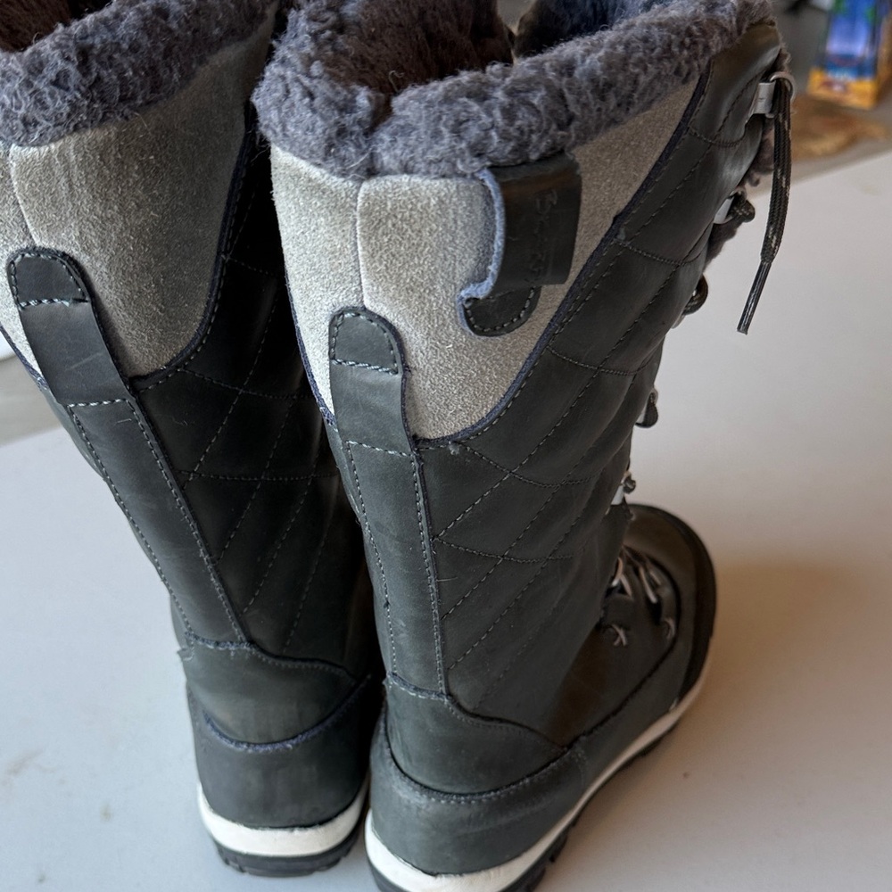 BearPaw Charcoal and Light Gray Winter Boots